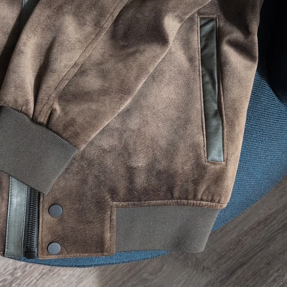 Zara Viscose Brown Bomber Jacket (Size Small) - Picture 2 of 6